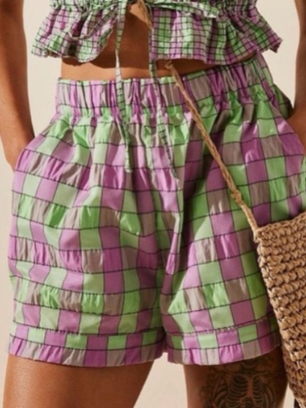 Free People /// Women’s Linus Plaid Shorts - Size XS